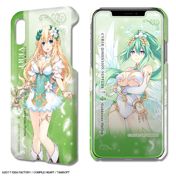 『四女神オンライン CYBER DIMENSION NEPTUNE』デザジャケット iPhone X/XSケース&保護シート デザイン04(ベール)